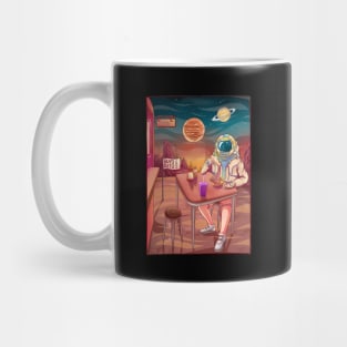 Astronaut Eating Noodles on Mars - Funny Astronaut in Space Mug